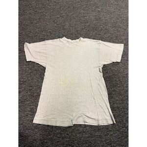 Jockey T-Shirt Men Large Gray Ribbed Vintage USA Made 1960s Short Sleeve I31